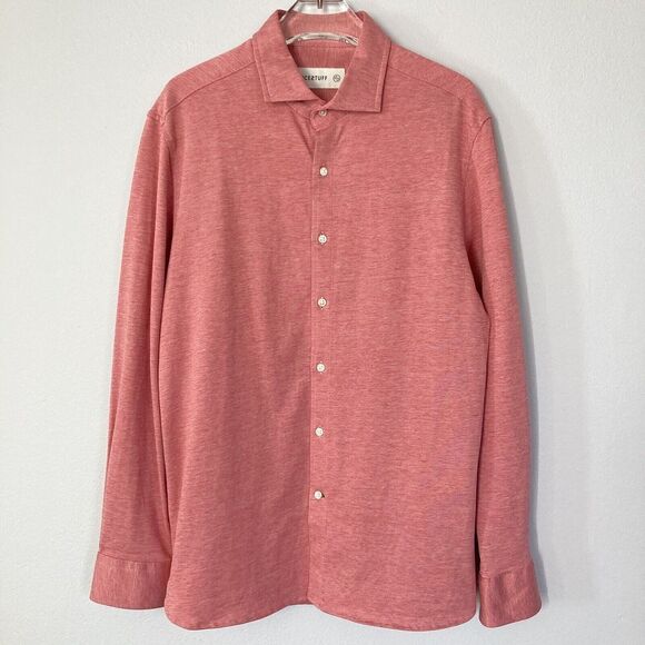 Nice Stuff Stitchfix Shirt Medium Heather Red Melange Natural Cotton Performance - Picture 1 of 10
